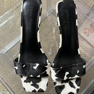 Song of Style Shoes | Cow Print Calf Hair Slip On Heels | Womens Size 8
